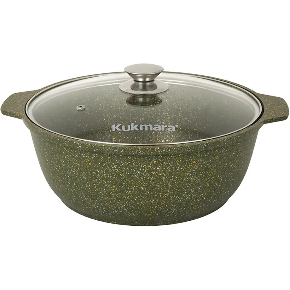 Кастрюля-жаровня 4л «Trendy style»(malachite) со стеклянной крышкой ж41tsml