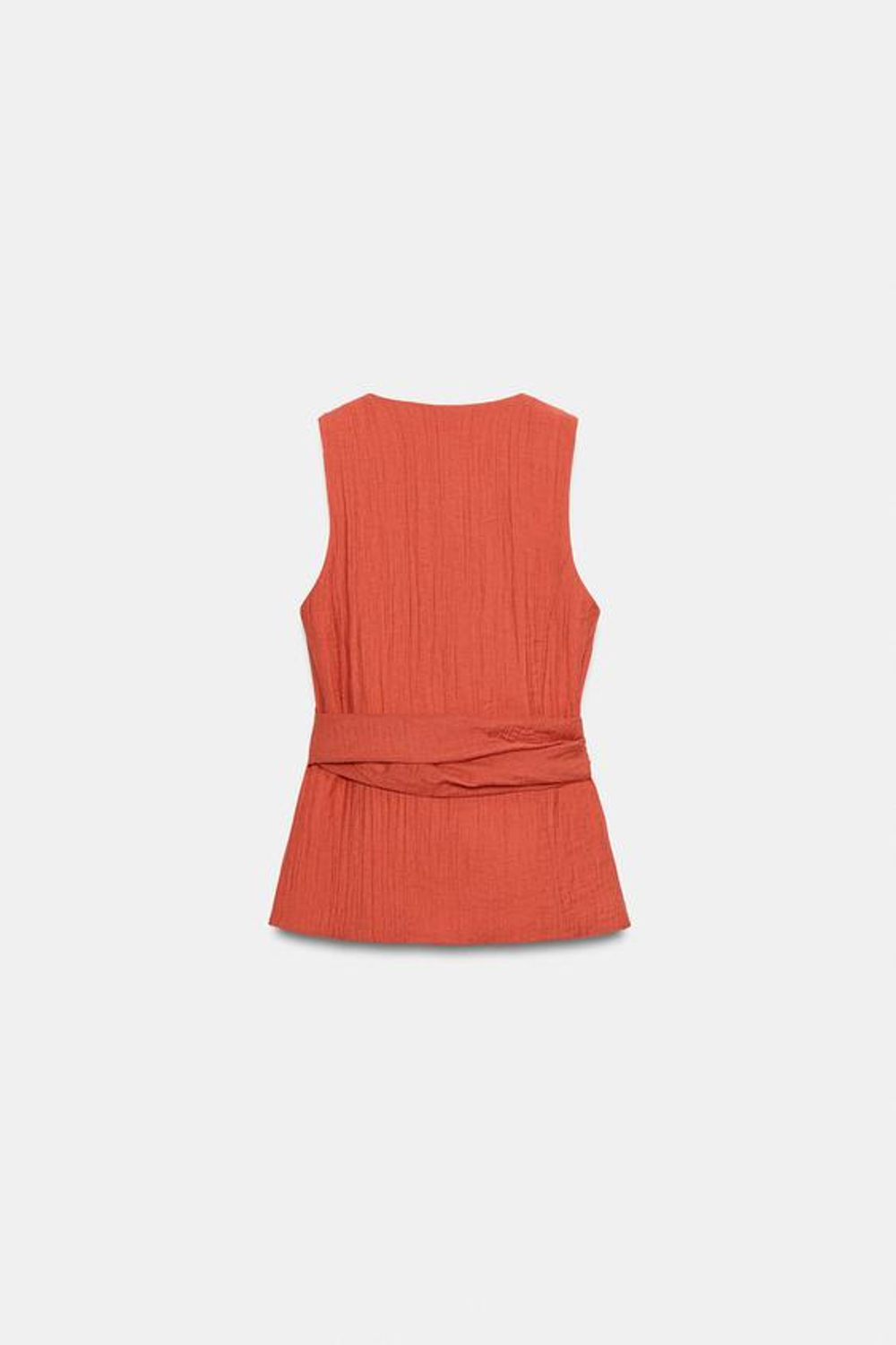 ZARA ТОП-ЖИЛЕТ С ЗАВЯЗКАМИ, ЦВЕТ ЖЖЕНОГО АПЕЛЬСИНА