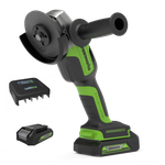 Угловая шлифовальная машина, аккумуляторная Greenworks GD24AGK4 Арт. 3200207UB, 24V, бесщеточная, c 1хАКБ 4 Ач и ЗУ