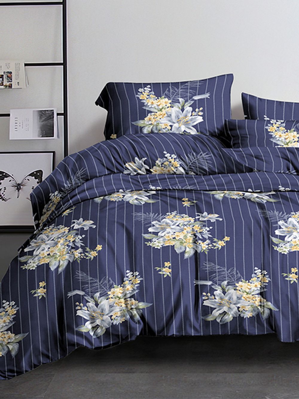 Постельное белье полисатин Simple House "River" 1,5-сп Наволочка 50x70 см 1 шт Простынь на резинке 90x200 см Пододеяльник 145x215 см