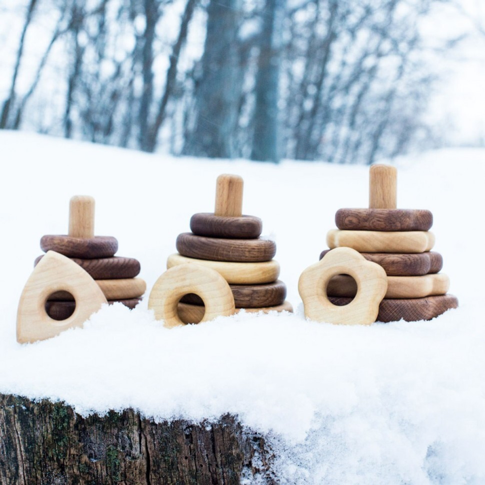 Деревянная пирамидка "Треугольная" Леснушки
