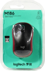 Logitech M186 Wireless Mouse <910-004133> (RTL)  USB  3btn+Roll уменьшенная