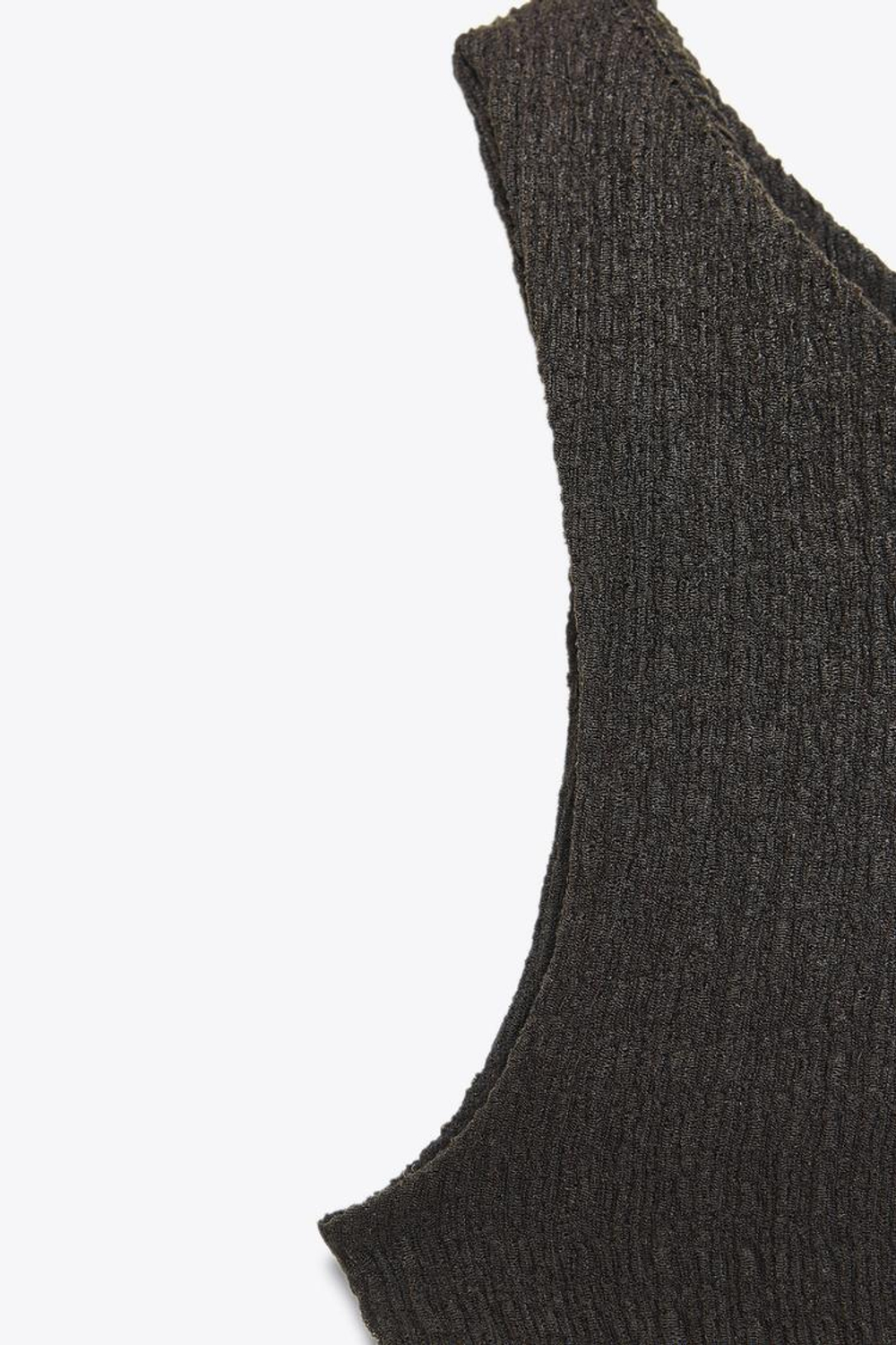 ZARA ТОП АСИММЕТРИЧНОГО КРОЯ, ТЕМНО-КОРИЧНЕВЫЙ