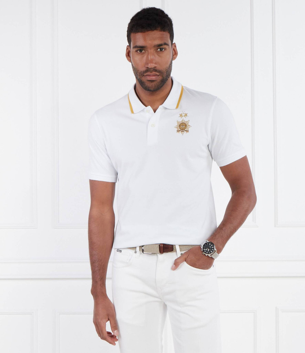 Поло La Martina - белый(YMPG01 PK001)