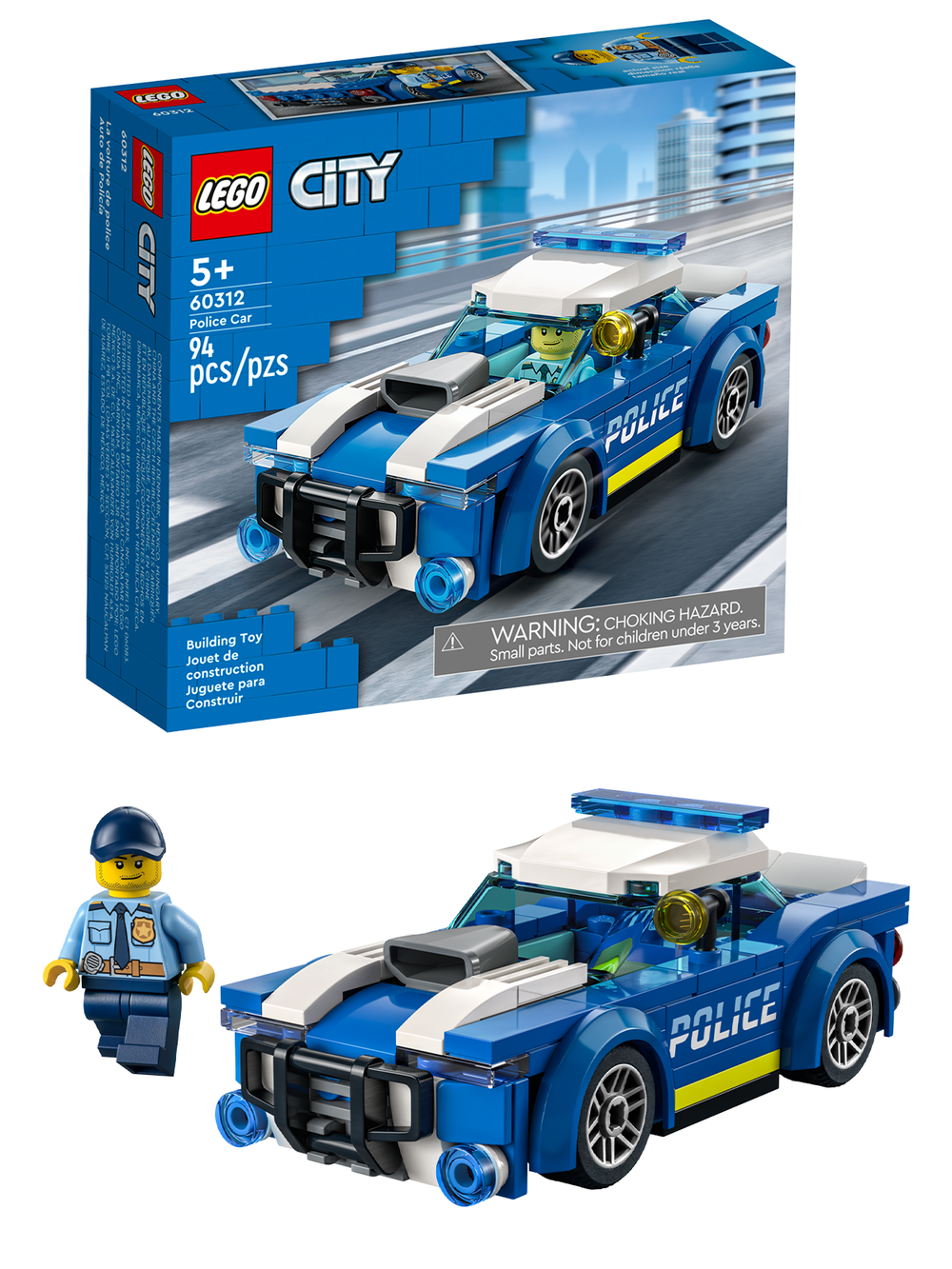 Конструктор Лего Сити Полицейская машина 60312 | LEGO City Police Car | игровой полицейский автомобиль 94 детали 5+