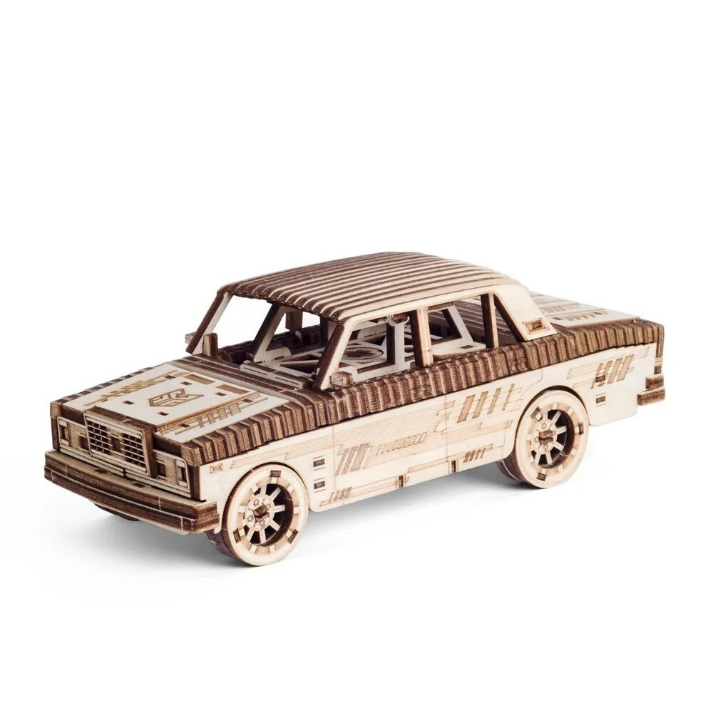 Деревянный механический конструктор Автомобиль Легенда 1982 (DROVO)