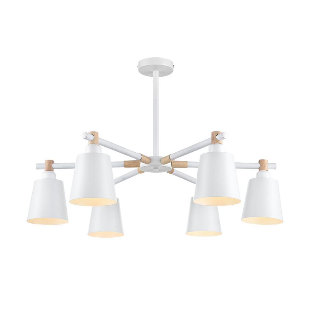 8097/6C MODERNI LN25 269 белый/белый металл, дерево/металл Люстра потолочная Е27 6*60W 220V ROSALINA