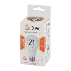 Лампа светодиодная ЭРА STD LED A65-21W-827-E27 21Вт груша теплый белый свет Е27