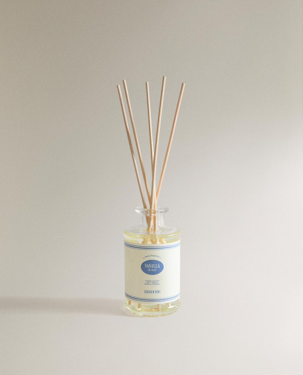 Zara Home Аромадиффузор Vanilla & Nut 190 мл, тростниковые палочки микадо, аромат сладкий гурманский, Золотой