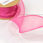 Лента Органза 4см х 11м с леской (Розовый, Малиновый)