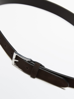 Massimo Dutti Замшевый кожаный ремень, коричневый