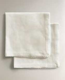 ZARA HOME САЛФЕТКИ С ФЕСТОНАМИ (НАБОР ИЗ 2 ШТ.), БЕЛЫЙ