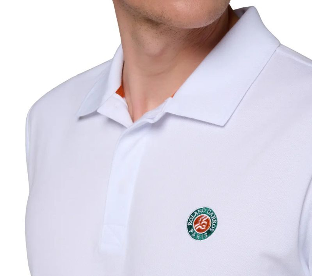Мужское теннисное поло Roland Garros Basic Islande - белое