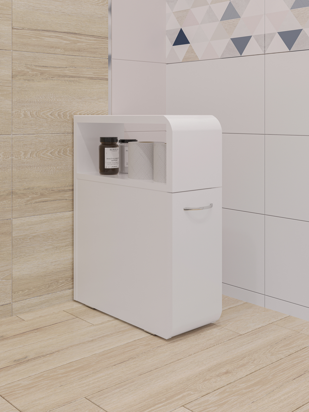 Тумба в туалет DIWO Суздаль 19x55x43 с открытой полкой, белая