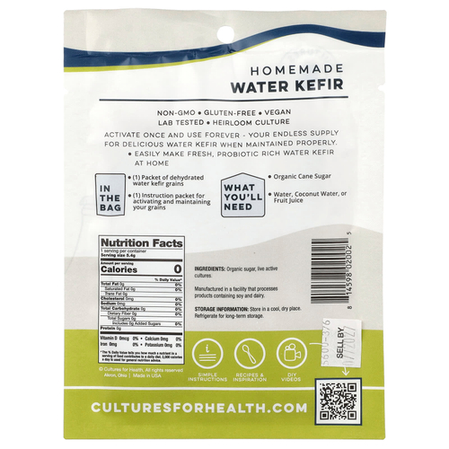 Cultures for Health, Кефир на воде, 1 пакет, 5,4 г (0,19 унции)