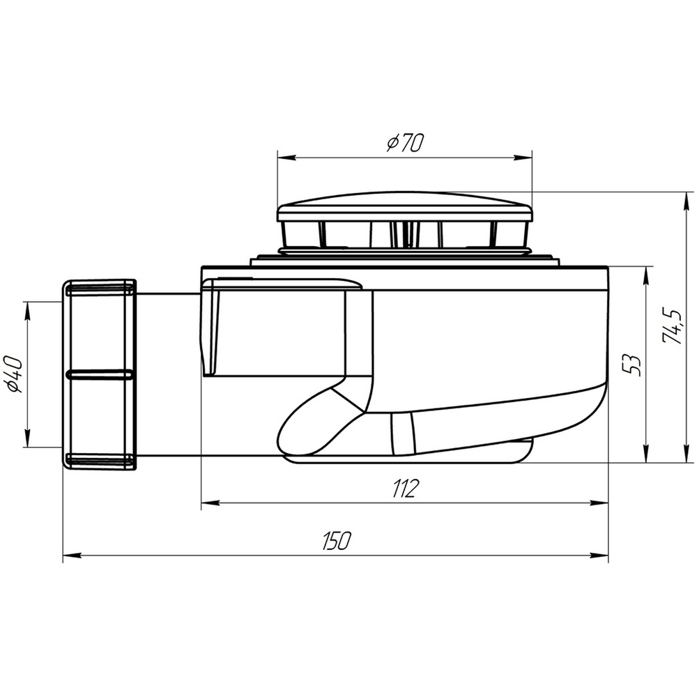 Сифон для душ.поддона 50*40 h 53 Ani Е450C АНИ пласт