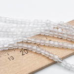 Горный хрусталь куб бусины, размер около 3 мм, цена за отрезок 19 см (1/2 нити)