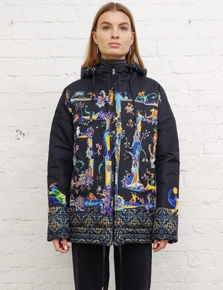Двусторонняя куртка "Лабиринт", по мотивам средневековых буквиц и фантастических существ со страниц Псалтыри Латрелла