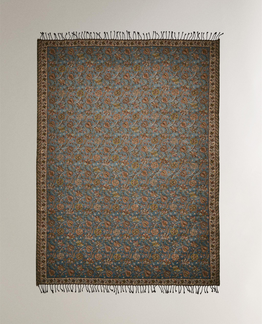 Zara Home плед из хлопка, синий, 140x190 см