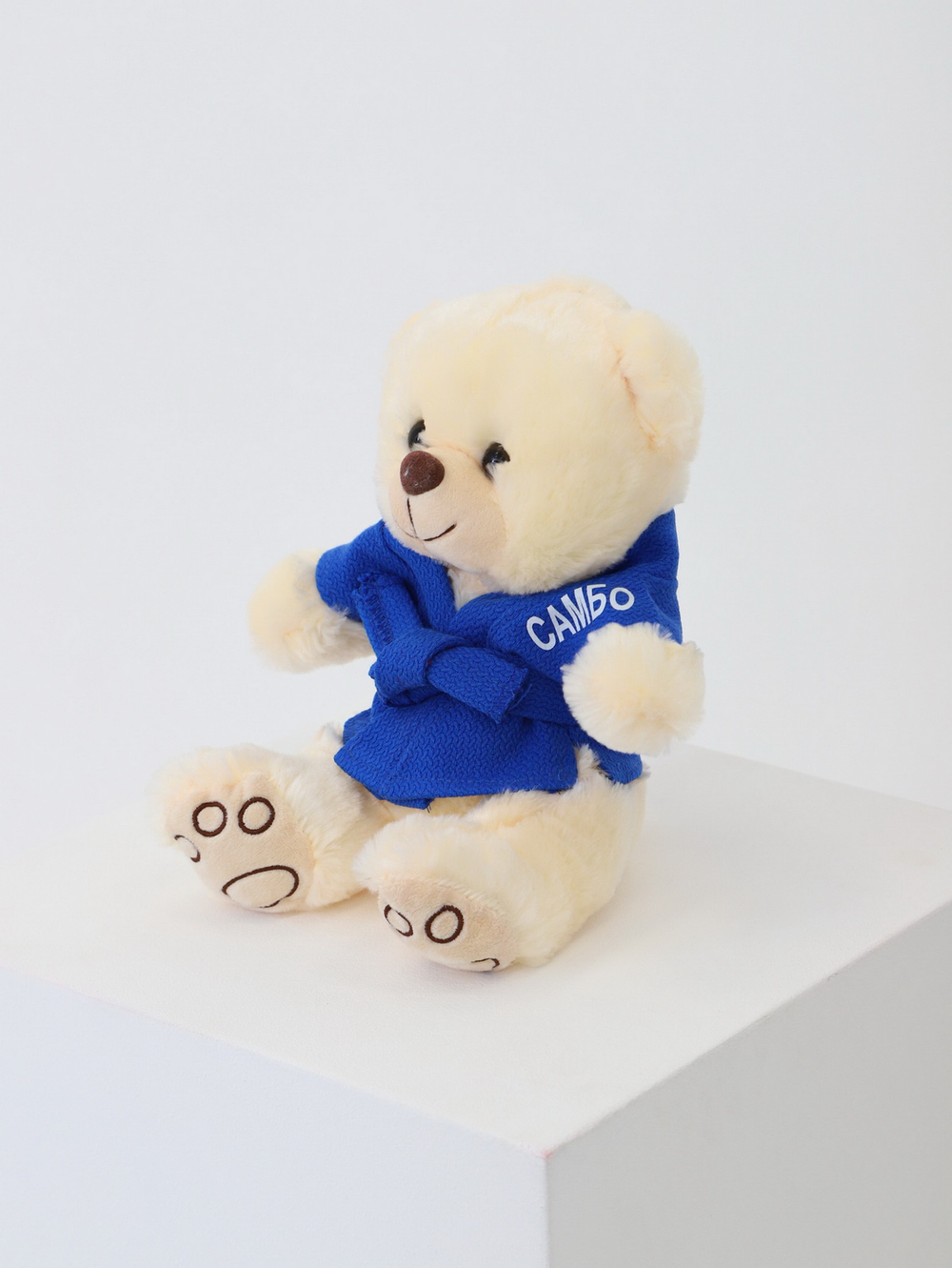Мишка сувенирный в курточке САМБО синий