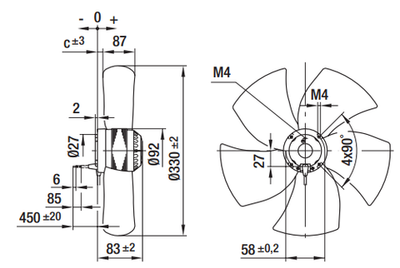 Вентилятор осевой A6E330-AP02-02