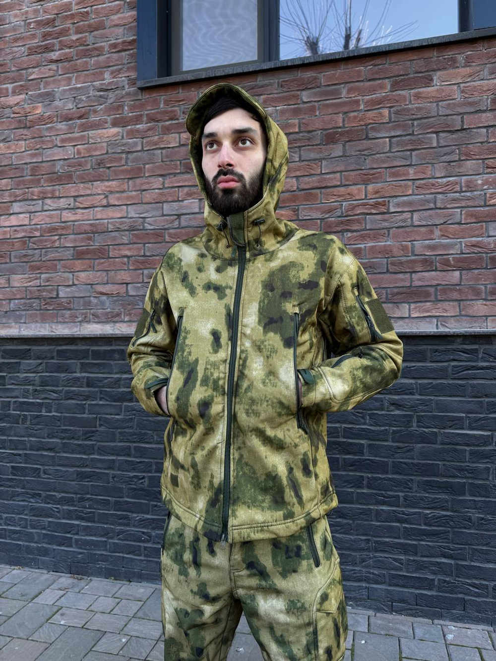 Тактический демисезонный костюм / softshell / мох