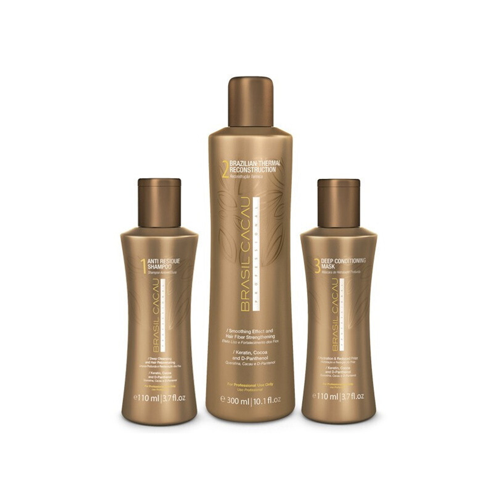 Набор для кератинового выпрямления волос Brasil Cacau Professional 110/300/110мл
