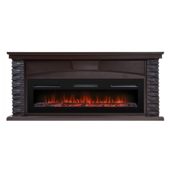 Портал Firelight Porto Long камень черный, шпон венге — (1)