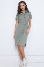 Платье-рубашка Сидни (оливка) Diolche (Акция)
