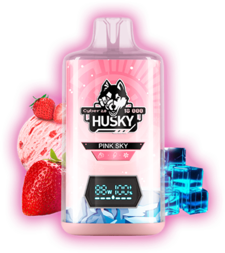 Husky Cyber 2 Pink sky - холодное клубничное мороженое 18000 затяжек 20мг Hard (2% Hard)