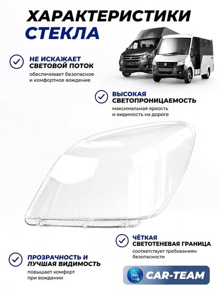 Стекло фары (поликарбонат) Газель Next, левое (A21P23-3711071)