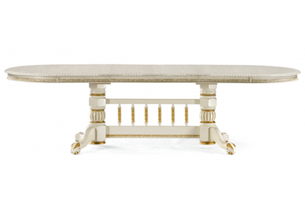 Стол деревянный Woodville Кантри крем с золотой патиной