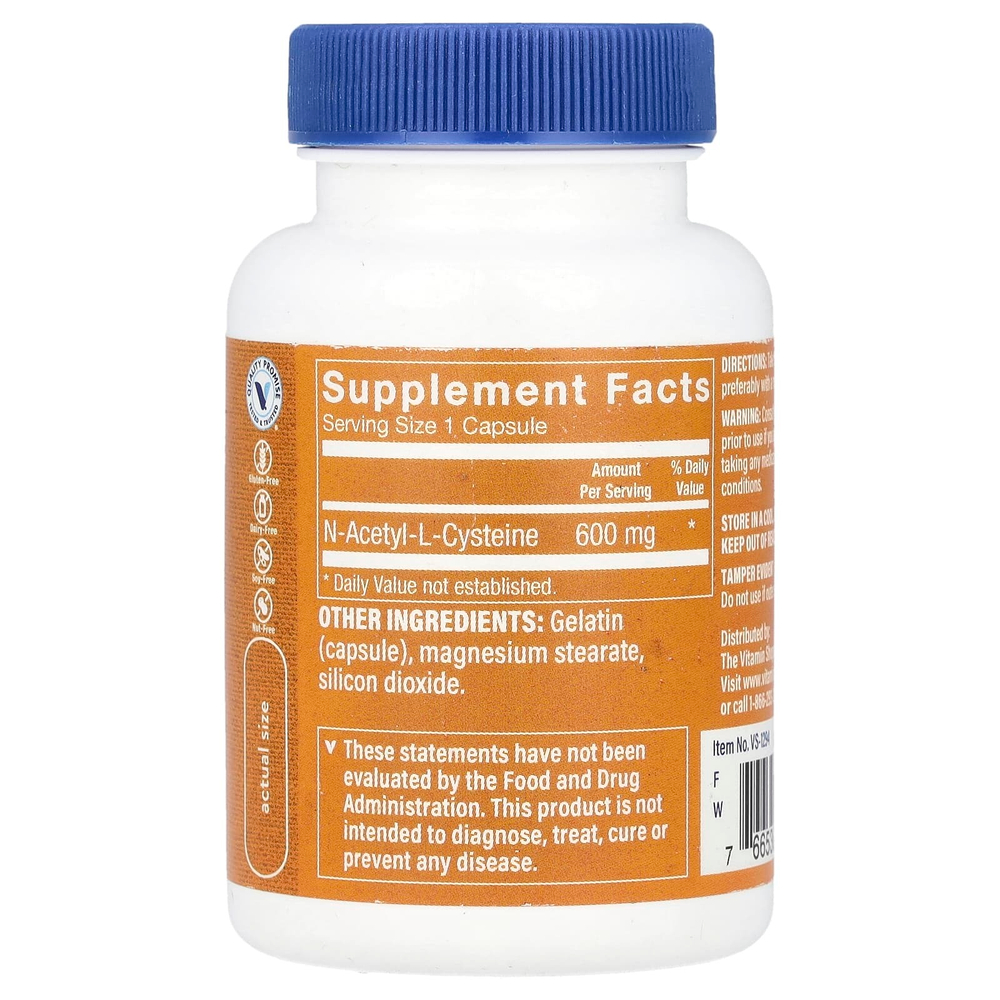 The Vitamin Shoppe, NAC, 600 мг, 50 капсул