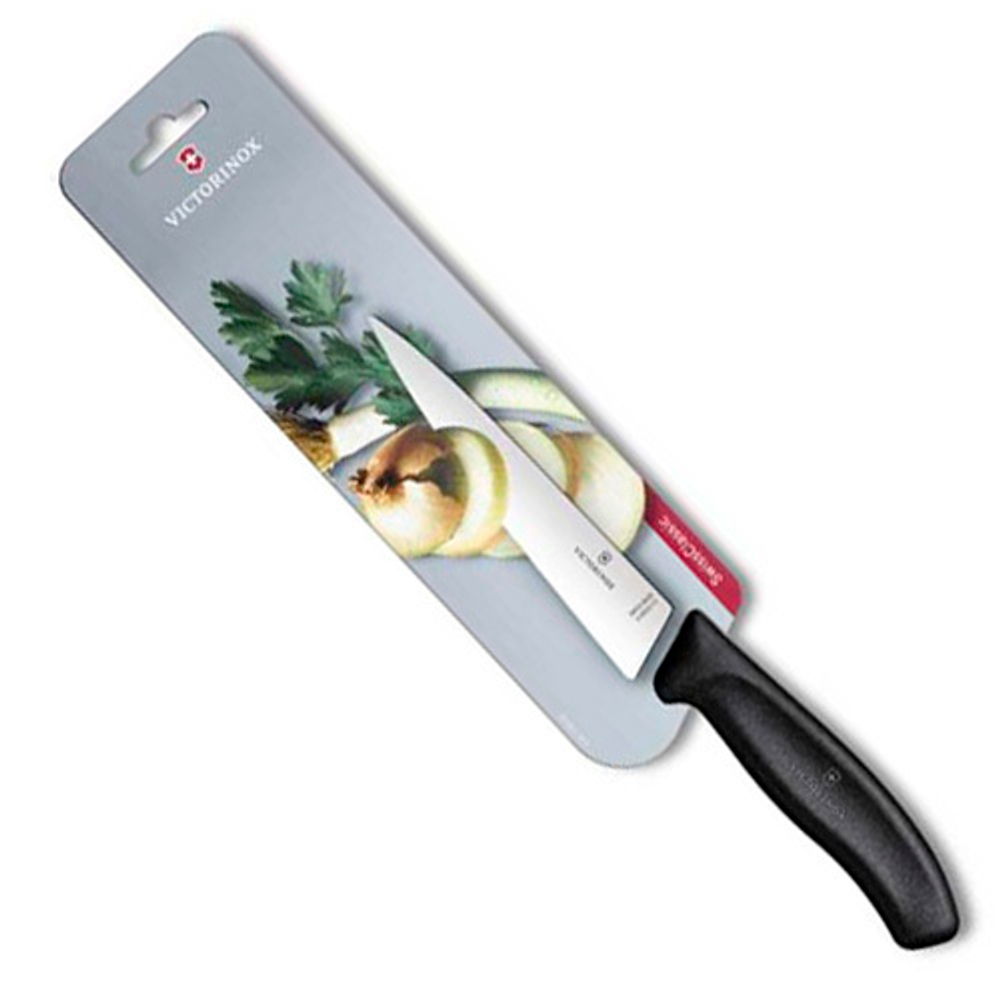 Нож Victorinox разделочный, лезвие 15 см, черный в блистере