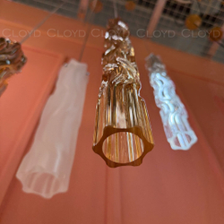 Подвесной светильник Cloyd ICEBERG-B P1 / Ø5 см - латунь - янтарное стекло (арт.11640)