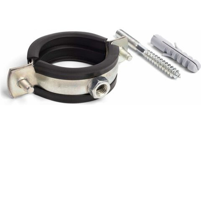 Хомут трубный металлический с резиновым уплотнителем, дюбелем и шпилькой-шурупом M8 (32-36мм) 1" SMS