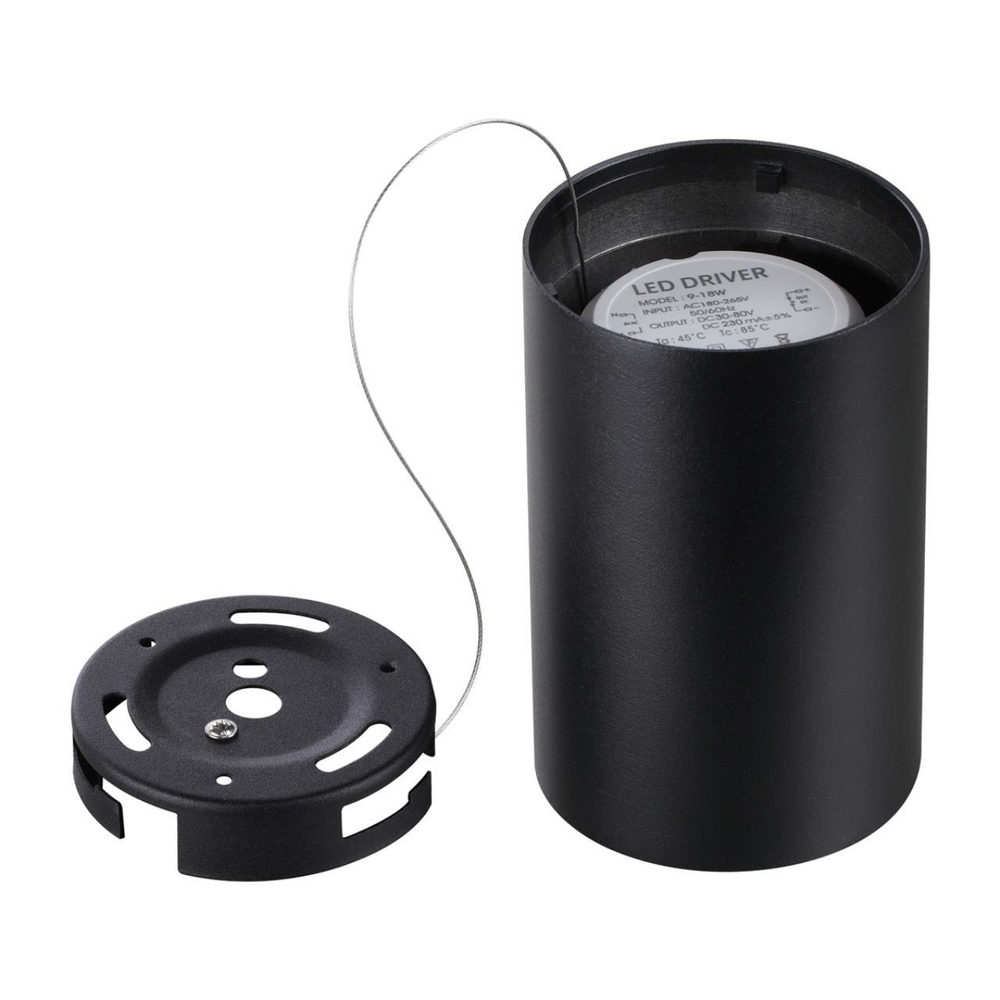 359423 OVER NT24 376 черный Светильник накладной влагозащищённый IP54 LED 15W 170-265V 4000К 1350Лм RECTE