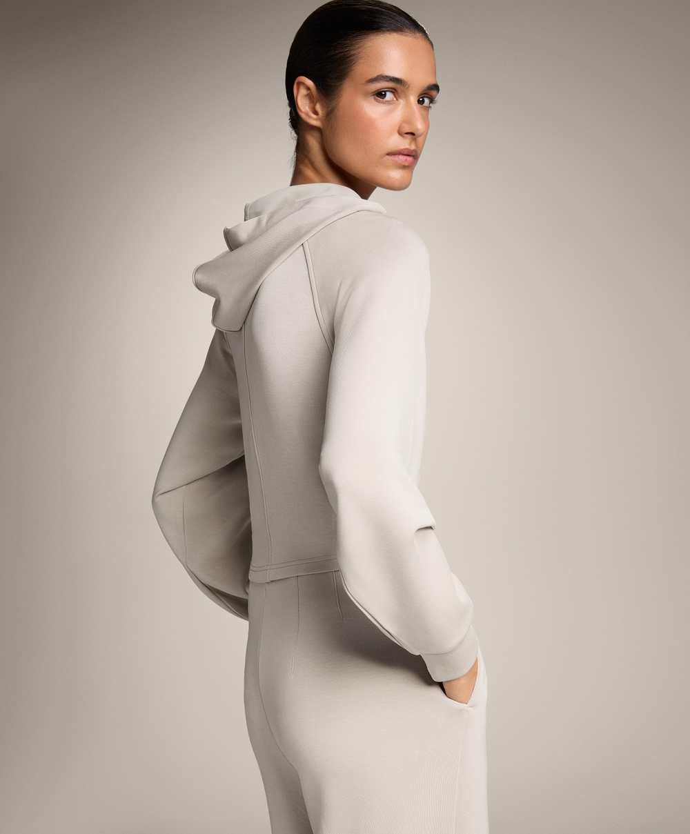 Oysho Приталенная укороченная куртка с капюшоном, серо-коричневый