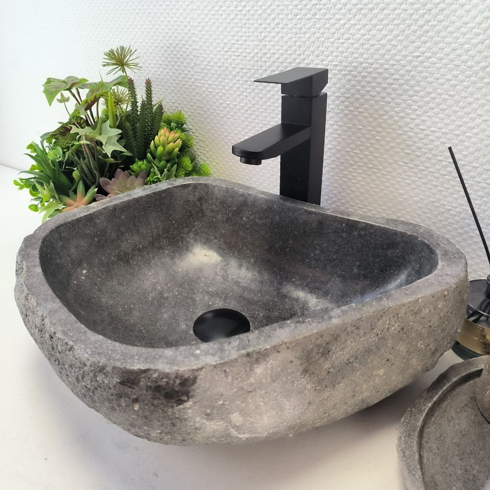 Каменная раковина из речного камня RS-63589 (42*35*14) 0122