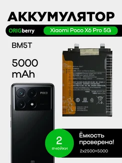 Аккумулятор для Xiaomi Poco X6 Pro 5G 5000 mAh (BM5T)