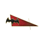 Флажок на берет красный с летучей мышью