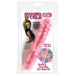 Розовый вибратор с хребтом и блёстками PARTY BENDER - 15,5 см. (Цвет: розовый)