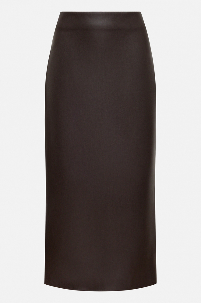 Юбка миди из экокожи