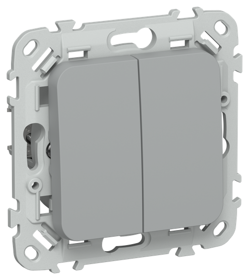 FLITE Выключатель 2-клавишный 10А ВС12-1-0-ФлС серый IEK