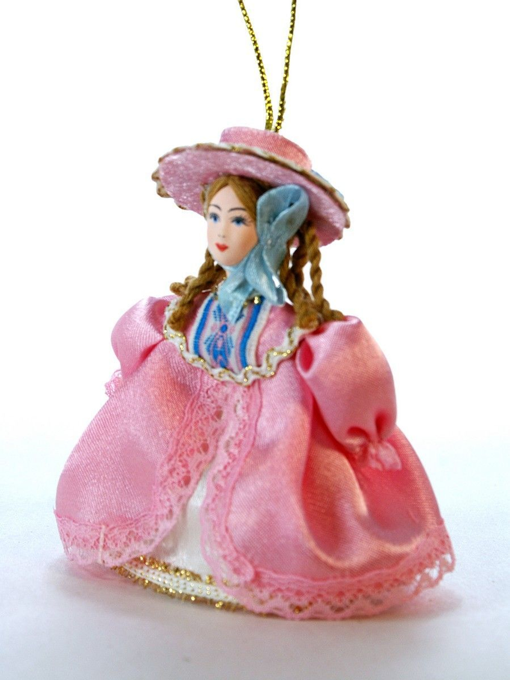Кукла-подвеска сувенирная Барышня в шляпке