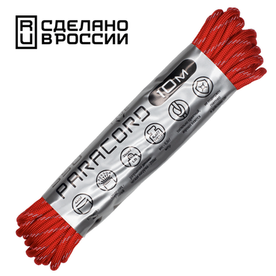 Паракорд световозвращающий 550 CORD 10м red