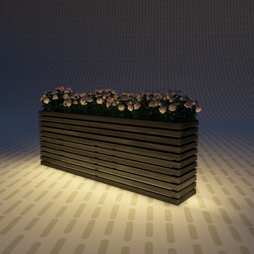 Кашпо большое городское Арт. RayH — стильный вазон из полимер-песчаного композита для улиц, парков и террас