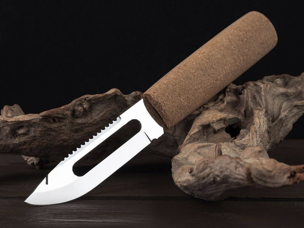 Рыбацкий нож "Поплавок", сталь 65х13, рукоять пробковое дерево