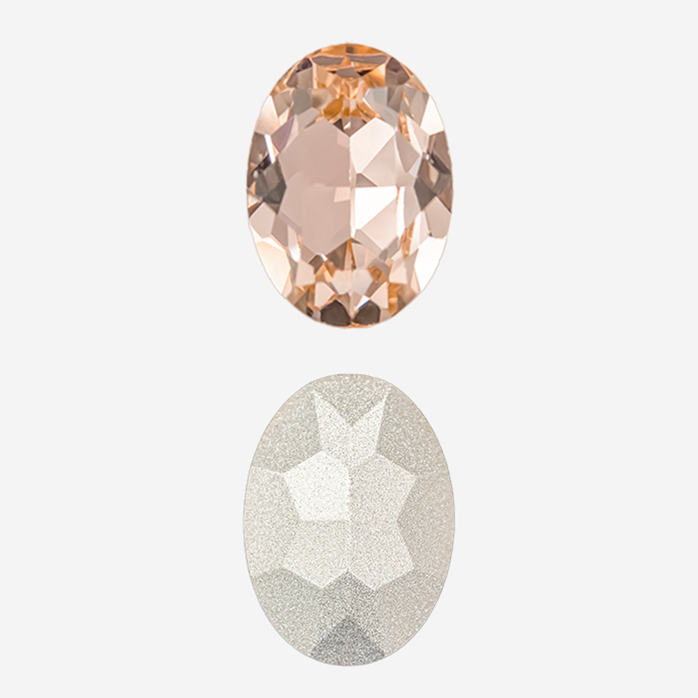 Кристалл Овал (Oval Fancy Stone), оттенок "Light Peach", 18*13мм