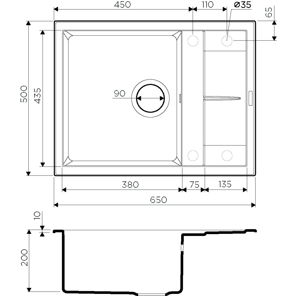 Кухонная мойка Omoikiri Sumi 65-GR